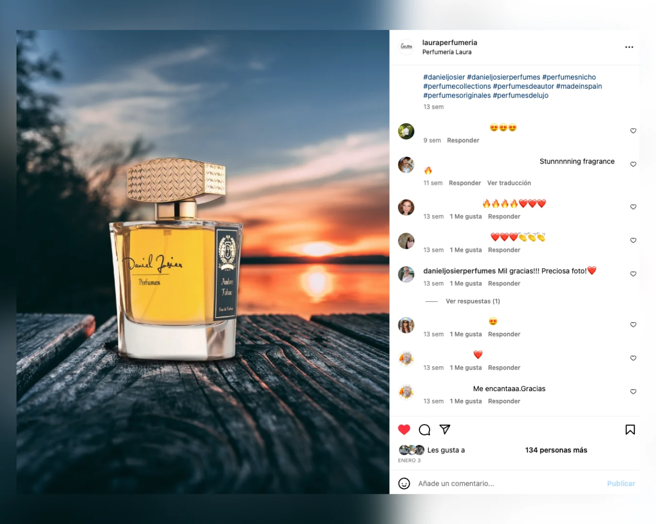 Material del caso de redes sociales de Perfumería Laura