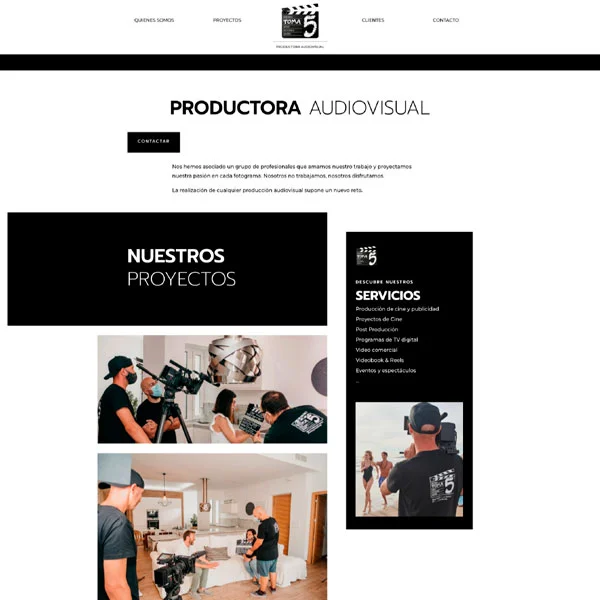 Ejemplo de diseño web de Toma5